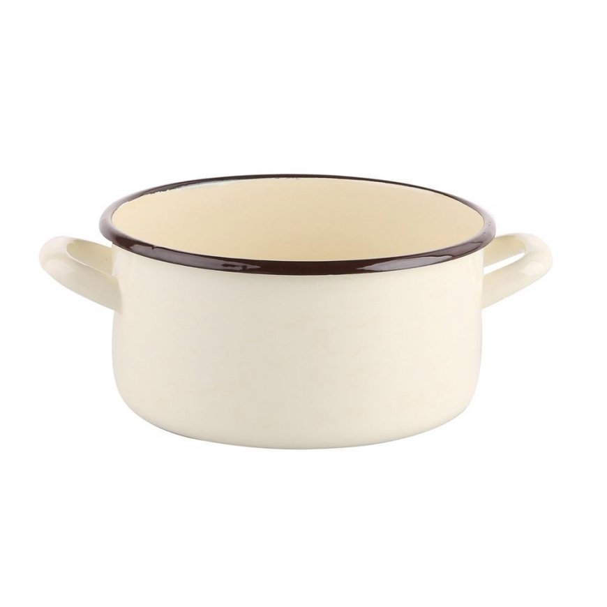 Altom Design Emaljēts katls 2,9 l, 20 cm augsts, 10,5 cm krēmkrāsā