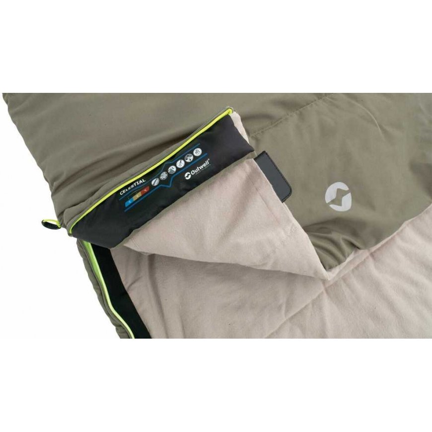 Outwell Celestial Sleeping Bag, 225x80 cm, +9°C/+5°C, Green – 4