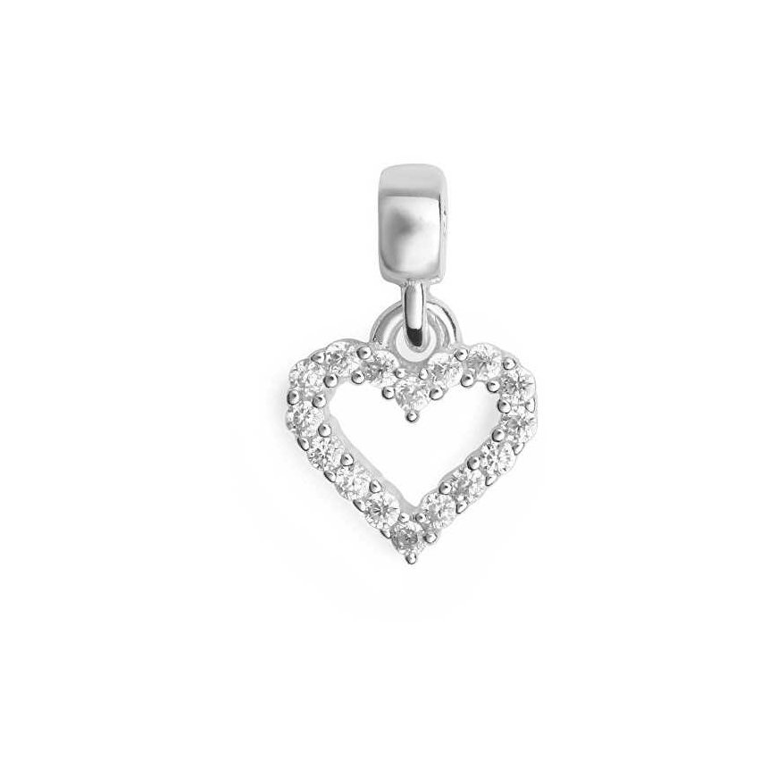 Daniel Wellington Silver Heart-Shaped Pendant with Clear Crystals DW00401051