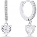 Brilio Silver Brilio Delicate Silver Earrings with Heart-shaped Hoops EA635W Brilio Silver Brilio Delicate Silver Earrings with Heart-shaped Hoops EA635W
