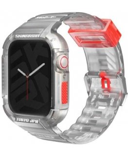 Скинарма браслет+чехол Саид 2в1 для Apple Watch 45/44мм прозрачный