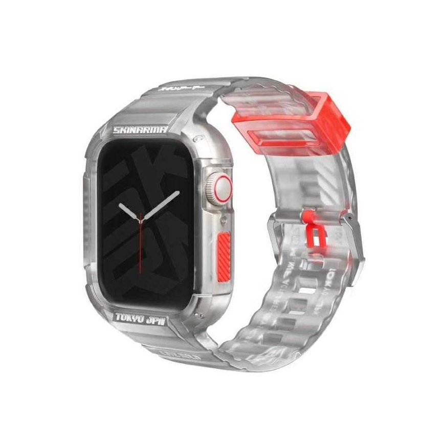 Skinarma käevõru + ümbris Saido 2in1 Apple Watch 45/44mm läbipaistev