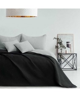 Dvipoolne voodipesu AmeliaHome SOFTA 220 x 240 cm, värv: hall/must