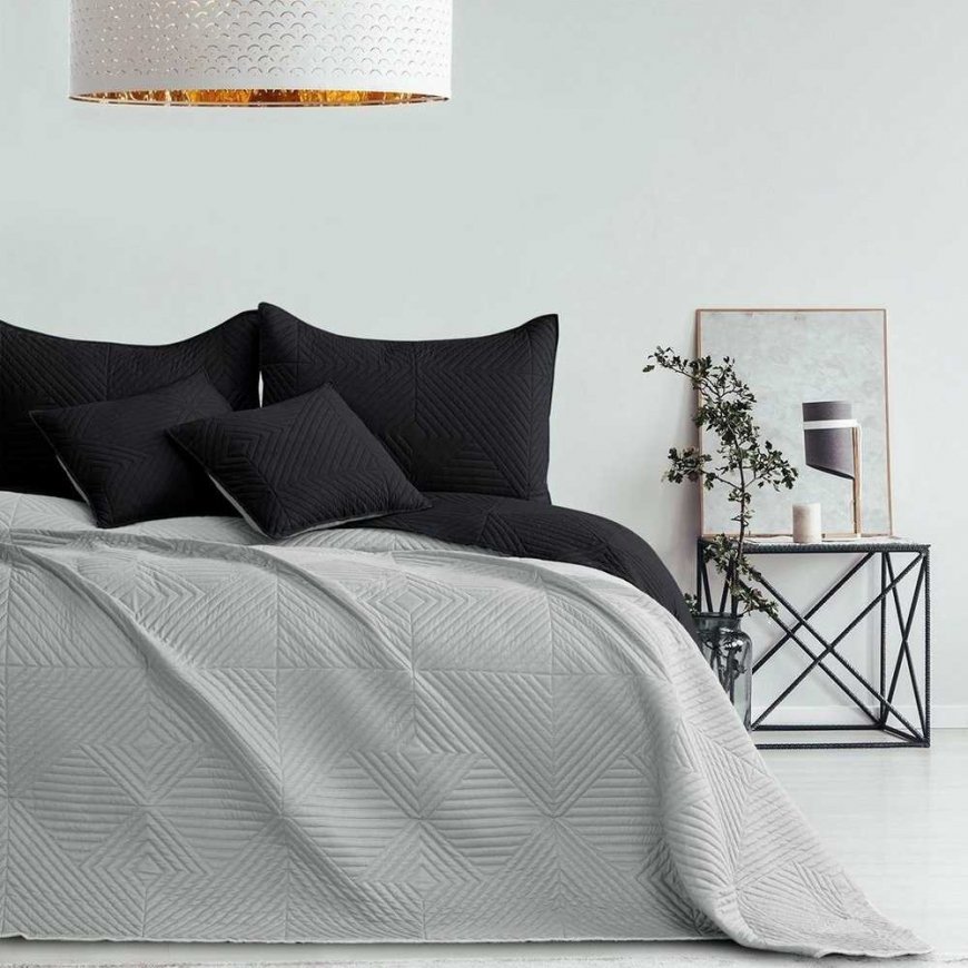 Kaksipuolinen peitto AmeliaHome SOFTA 220 x 240 cm, väri: harmaa/musta – 2