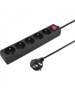 Konnoc DX-5FS 3m five-socket power strip with switch BLACK