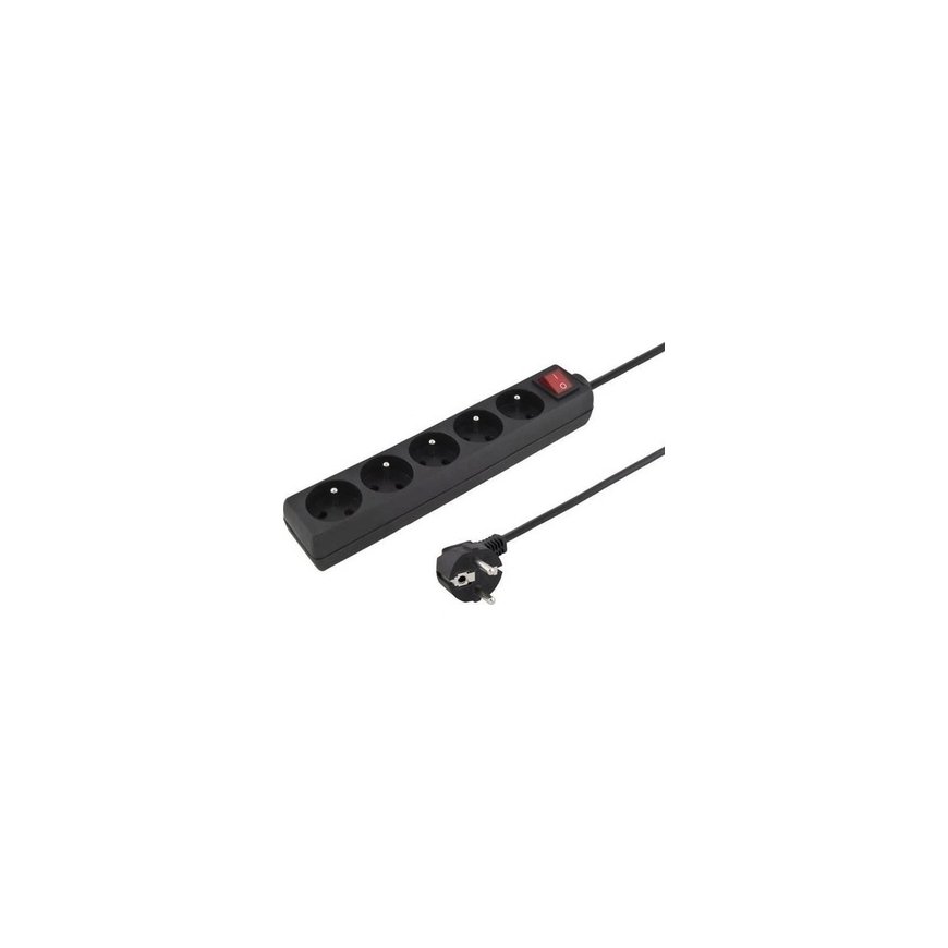 Konnoc DX-5FS 3m five-socket power strip with switch BLACK