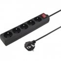 Konnoc DX-5FS 3m five-socket power strip with switch BLACK Konnoc DX-5FS 3m five-socket power strip with switch BLACK
