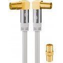 Goobay 135 dB antenna cable with angle connectors, 3 m, white Goobay 135 dB antenna cable with angle connectors, 3 m, white