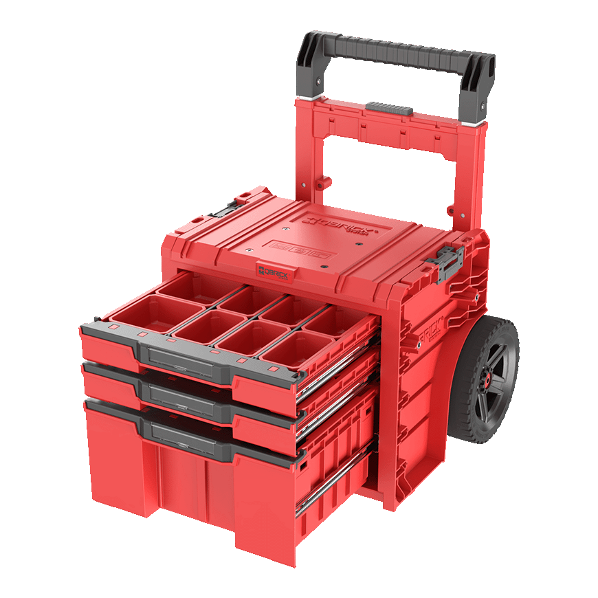 Q-Brick Tööriistakast Qbrick System PRO Cart 2.0 Plus Ultra HD Kohandatud, punase värviga, sahtlite arv: 3 – 3
