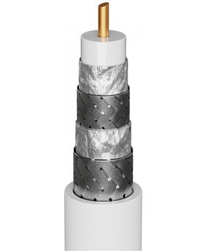 Goobay 135 dB antenna cable with angle connectors, 3 m, white – 2