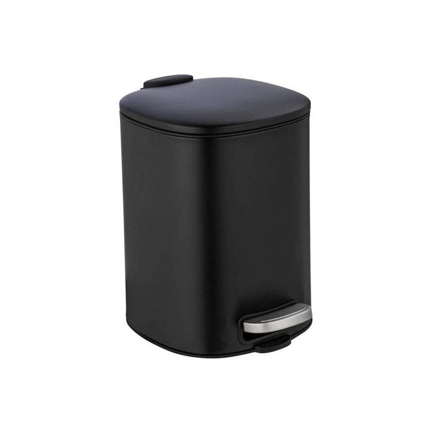 ALASSIO trash can, with pedal and Easy-Close function, 5 l, black, Wenko