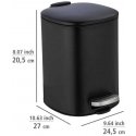 ALASSIO trash can, with pedal and Easy-Close function, 5 l, black, Wenko ALASSIO trash can, with pedal and Easy-Close function, 5 l, black, Wenko
