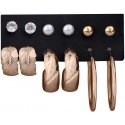 Elegant trolley set of golden round earrings and clips (6 pairs) Elegant trolley set of golden round earrings and clips (6 pairs)