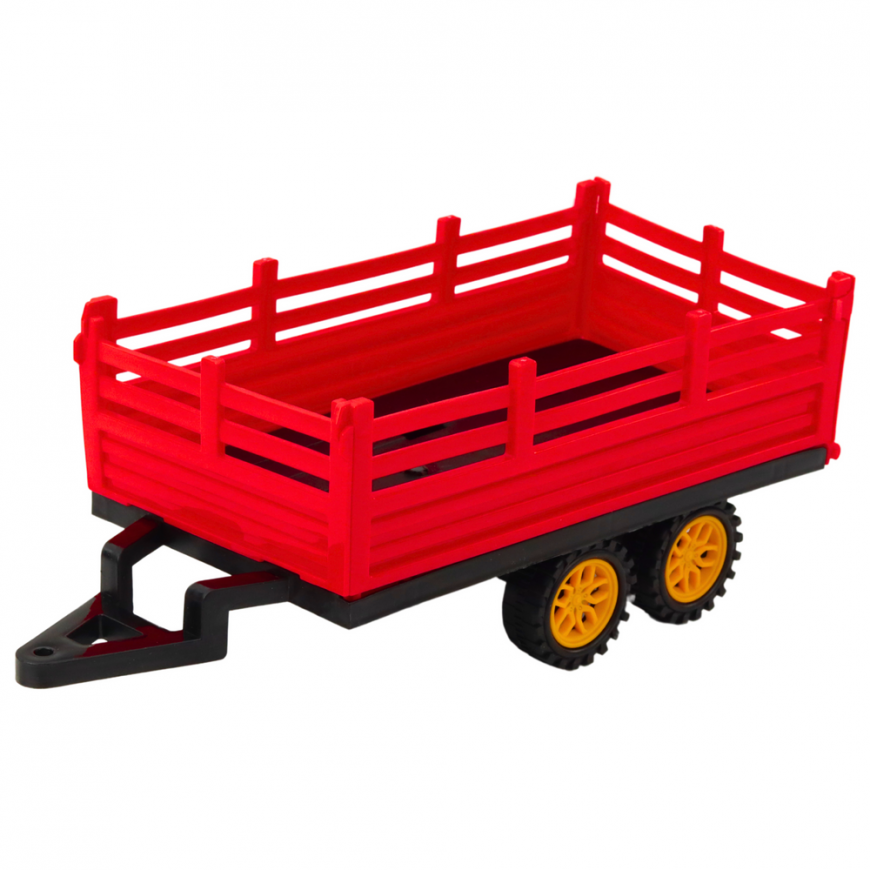 Lean Toys RC remote-controlled tractor with trailer, red – 3