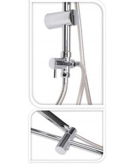 Bathroom Solutions Shower column with rain shower, stainless steel, height 80 cm