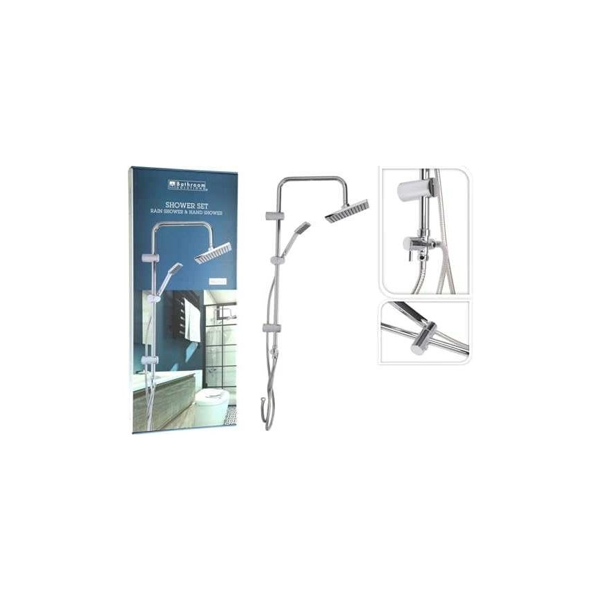 Bathroom Solutions Shower column with rain shower, stainless steel, height 80 cm – 2