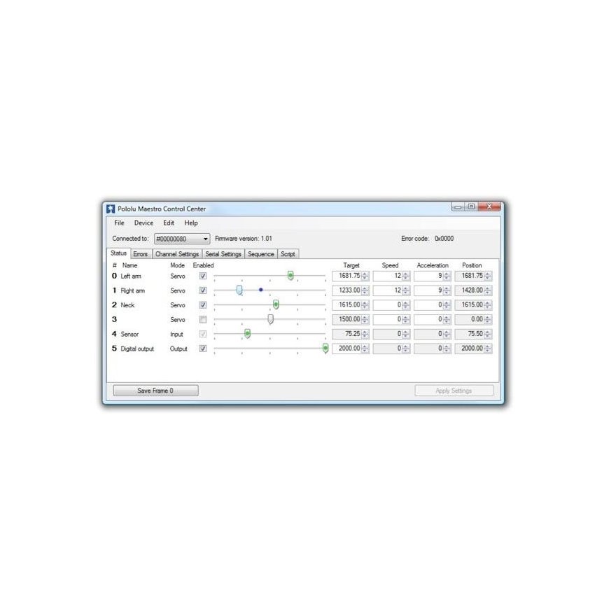 Servo Motor Controller Pololu Mini Maestro USB 12-channel – 5