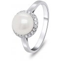 Brilio Silver Elegants sudraba gredzens ar pērli un cirkoniem RI034W Brilio Silver Elegants sudraba gredzens ar pērli un cirkoniem RI034W