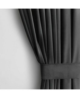 Curtains in VELVET color, graphite style, classic stripe, material type - textile velvet 140x245 AmeliaHome