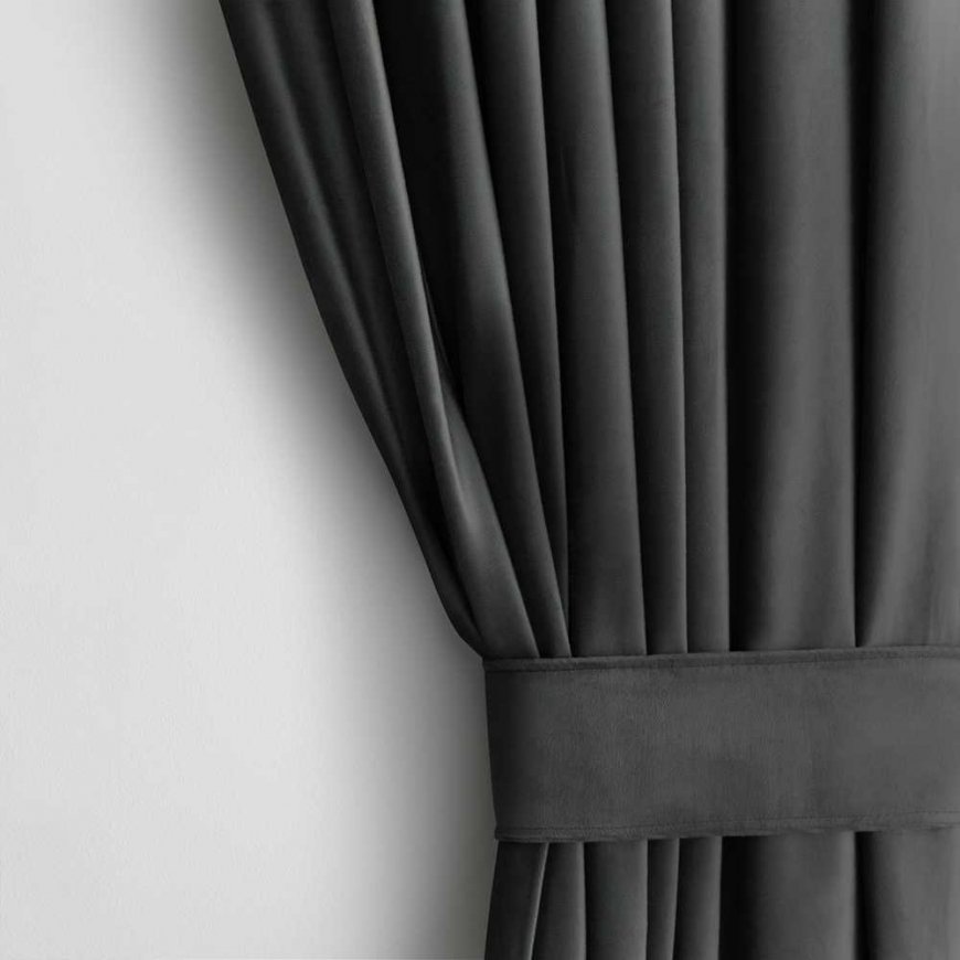 AmeliaHome Aizkari VELVET krāsā grafīta stila