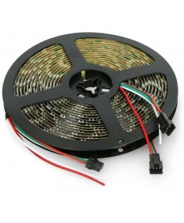 Btf Lighting RGB LED riba WS2812B - digitaalne, adresseeritav - IP65, 60 LED/m, 18W/m, 5V - 5m - must