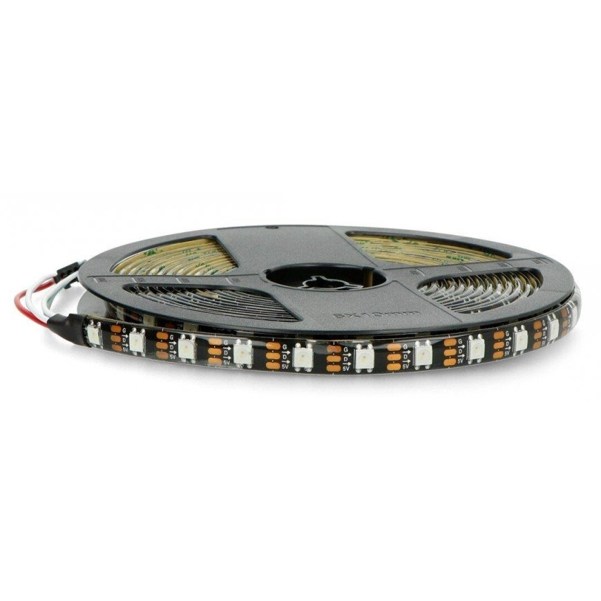 Btf Lighting RGB LED josla WS2812B - digitāla, adresējama - IP65, 60 LED/m, 18W/m, 5V - 5m - melna – 3