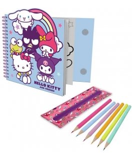 Детская лицензия Hello Kitty и друзья: блокнот для занятий + съемный чехол