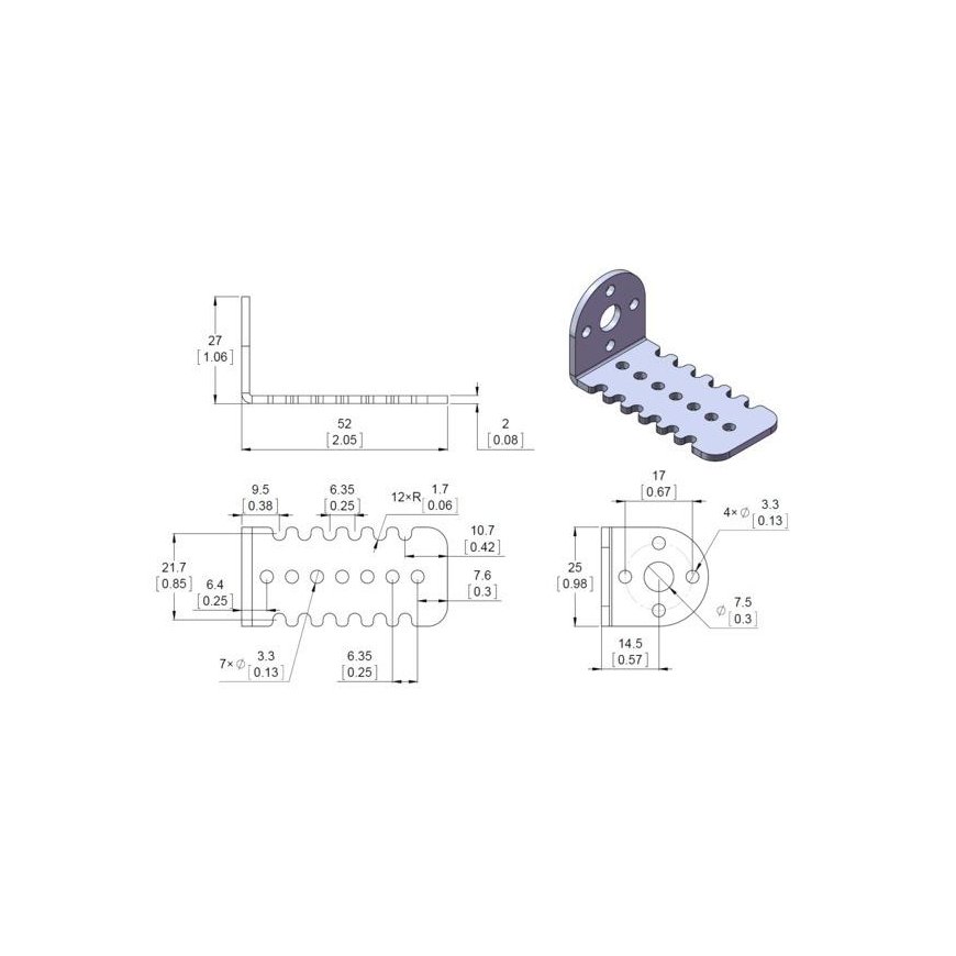 Pololu 25D mm metallinen vaihdelaatikon pidike – 3
