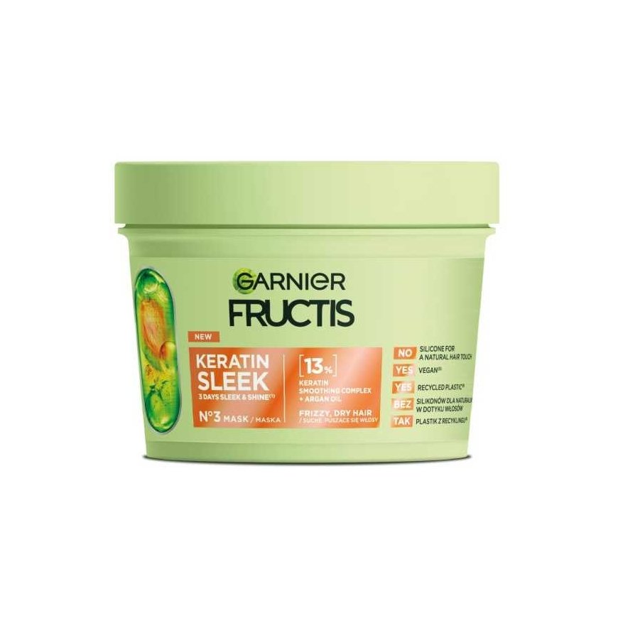 Garnier Fructis Keratin Sleek mask kuiva ja väljakukkuvatele juustele 370ml