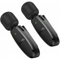 HOCO 2 x wireless lavalier microphone Lightning / Type C L15 black