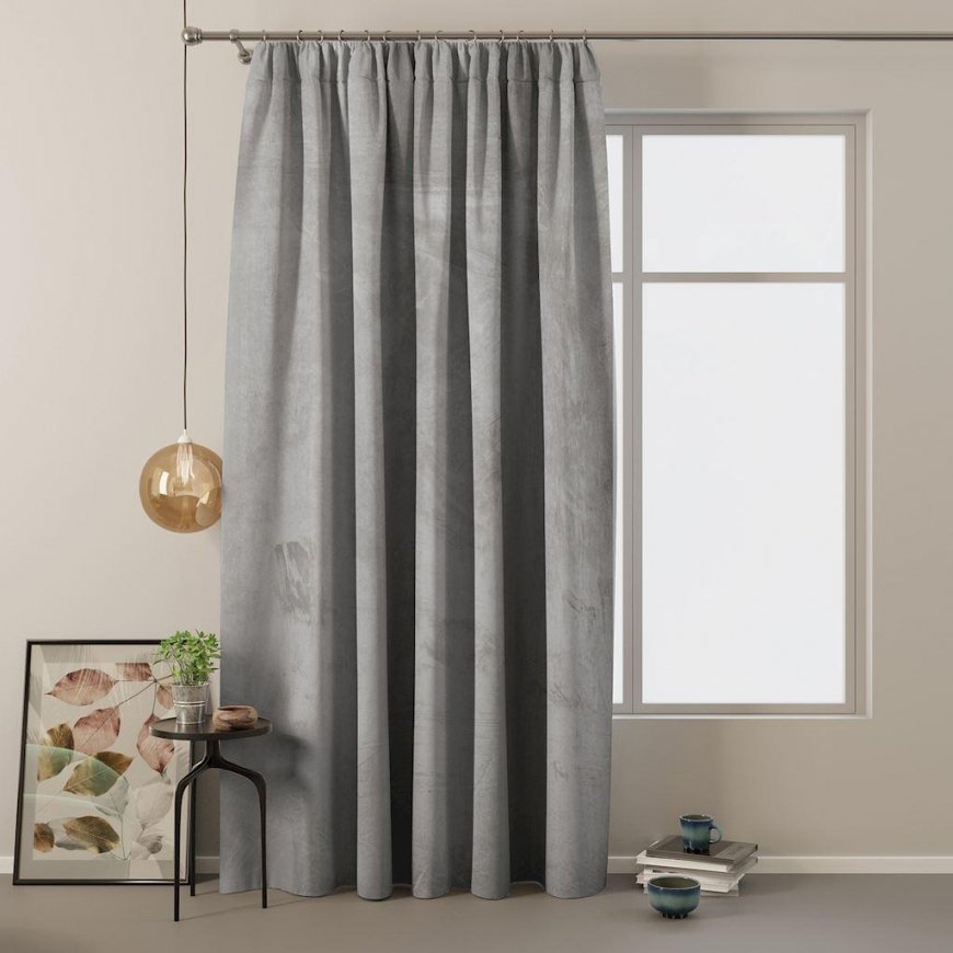 Yöverho AmeliaHome VELVET 140X245 cm, 1 kpl, nauha/koukut, väri: hopea – 4