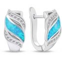 Brilio Silver Brilio Silver Charming silver earrings with zirconia and synthetic opal EA970WLB Brilio Silver Brilio Silver Charming silver earrings with zirconia and synthetic opal EA970WLB