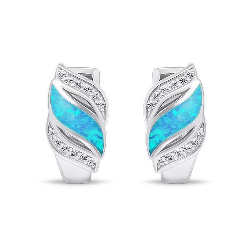 Brilio Silver Brilio Silver Charming silver earrings with zirconia and synthetic opal EA970WLB – 2