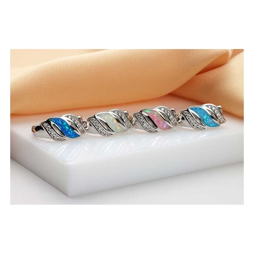 Brilio Silver Brilio Silver Charming silver earrings with zirconia and synthetic opal EA970WLB – 3