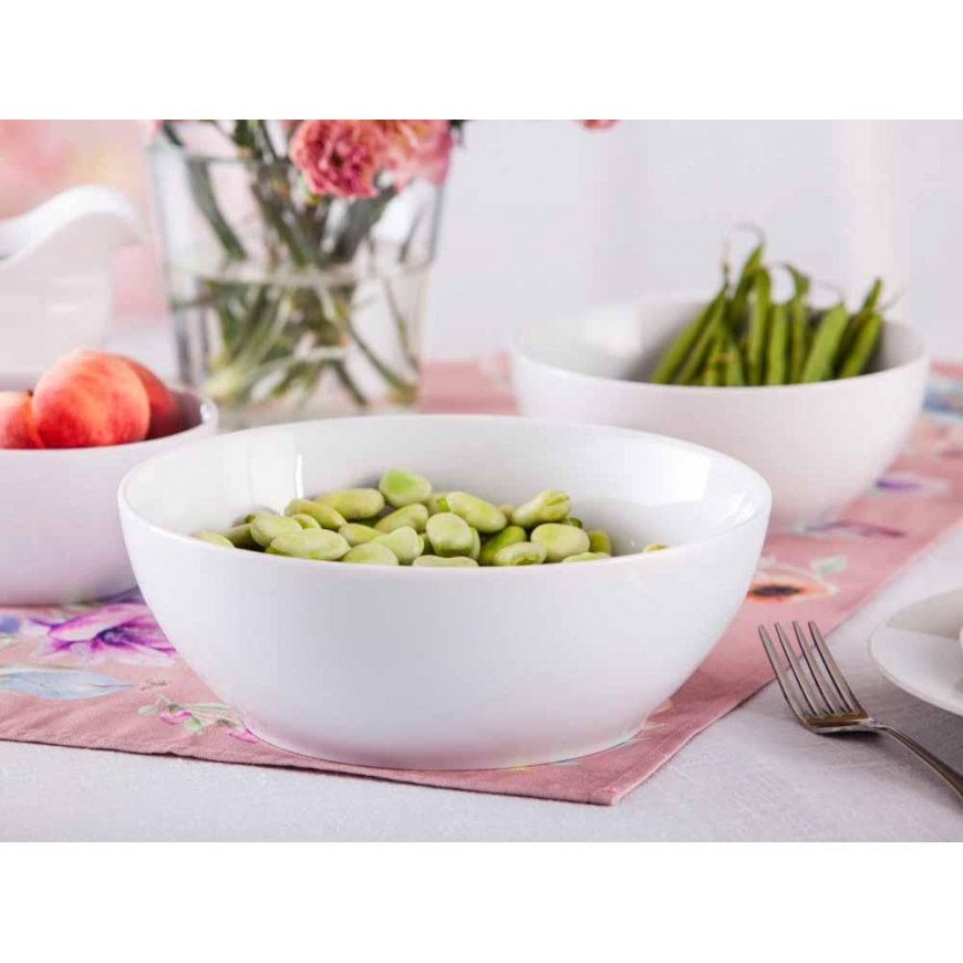 MARIAPAULA CLASSIC Valkoinen PYÖREÄ SALAATTIKULHO 23CM 1750ML (L01) – 4