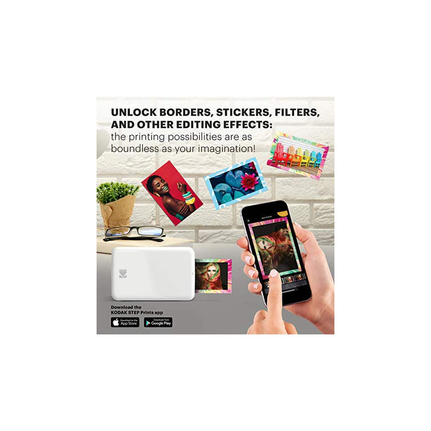 Kodak STEP Instant Mobile Photo Printer Color ZINK 2x3'' 1 ppm, Bluetooth, White – 5