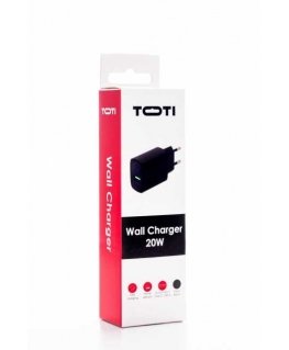 SEEK TOTI 20W Type-C + USB A Sieninis Greitas Įkroviklis, Juodas
