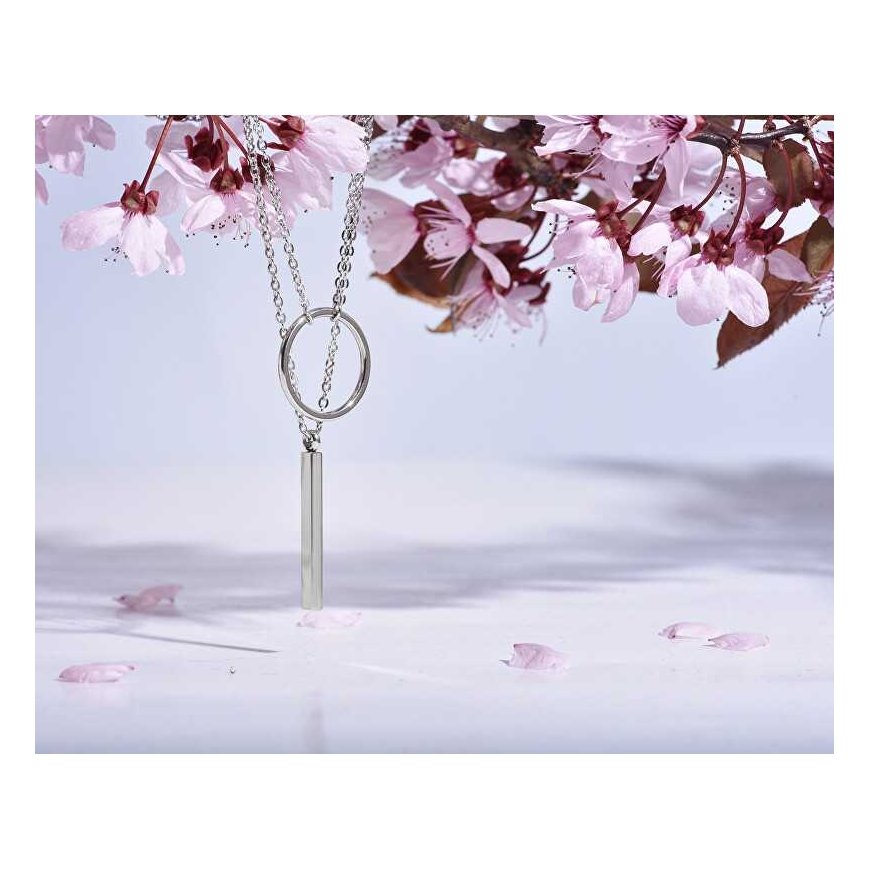 Stylish pink gold-plated necklace – 5