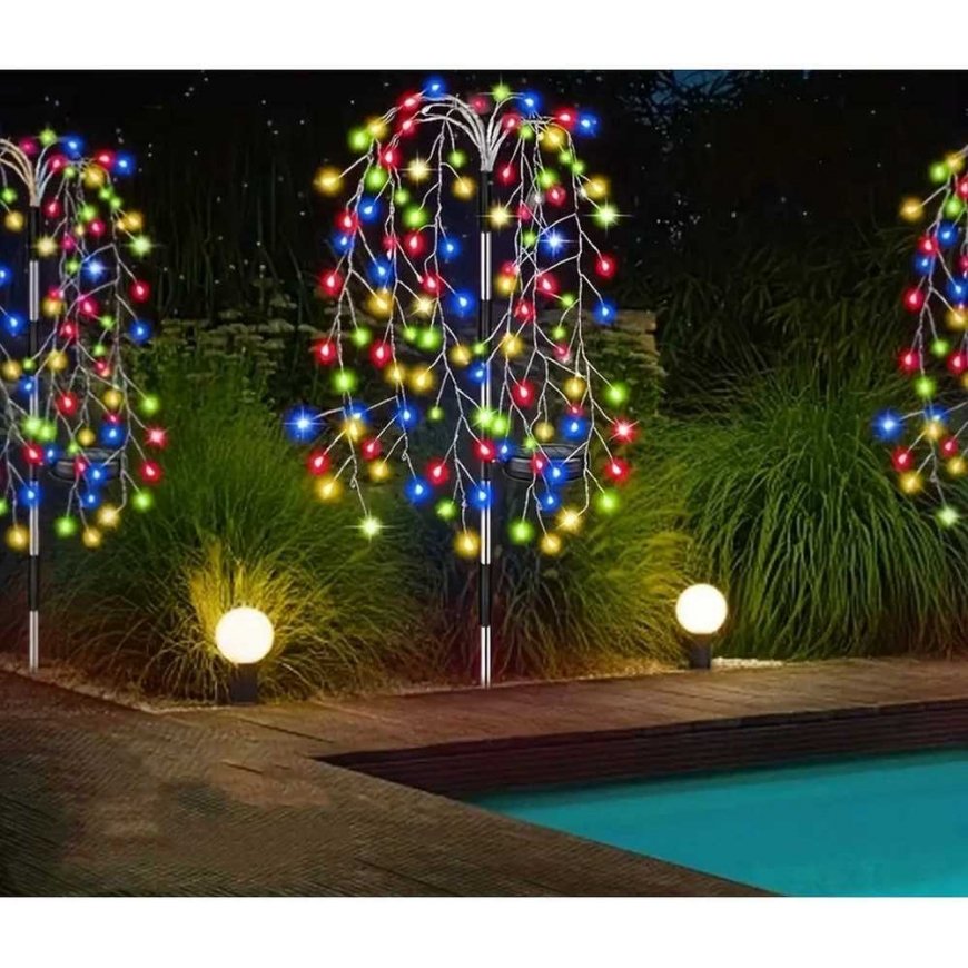 Saska Garden SAULĖS LEMPANŲ MEDŽIO FEJERVERKAI DAUGIAKALVĖS 72CM 120 LED – 2