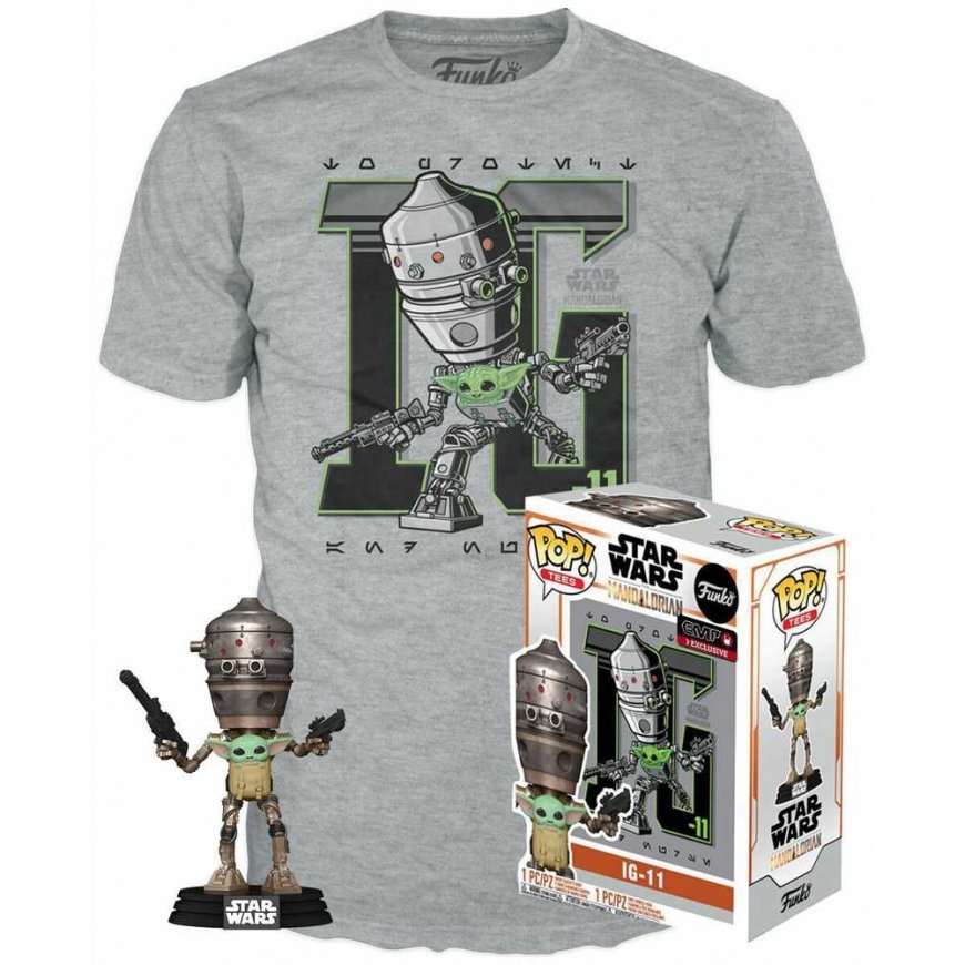 Funko Set -hahmo POP & Tee Star Wars IG-11 lapsen kanssa, eksklusiivinen