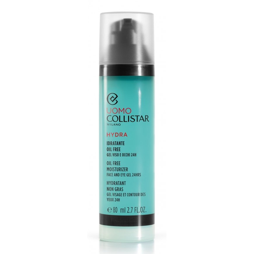 Collistar Uomo Hydra Oil Free Moisturizer veido drėkiklis Vyrams 80 ml Želė