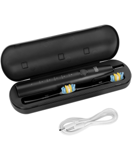Sonic toothbrush TEESA SONIC 2 black, 5 operating modes, travel case, USB Type C connection