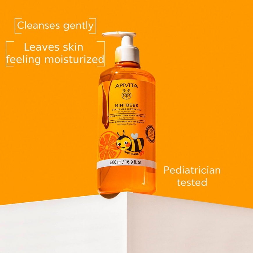 Apivita Mini Bees maigs dušas gels bērniem, piemērots jutīgai ādai, 500 ml
