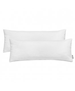 Dekoratiivinen tyynynpäällinen GINTARO värissä valkoinen, tyyliltään klassinen, materiaalityyppi - tekstiilitrikoo 40x120 DecoKi