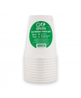 Go Green ecological glasses 350ml 10 pcs. white