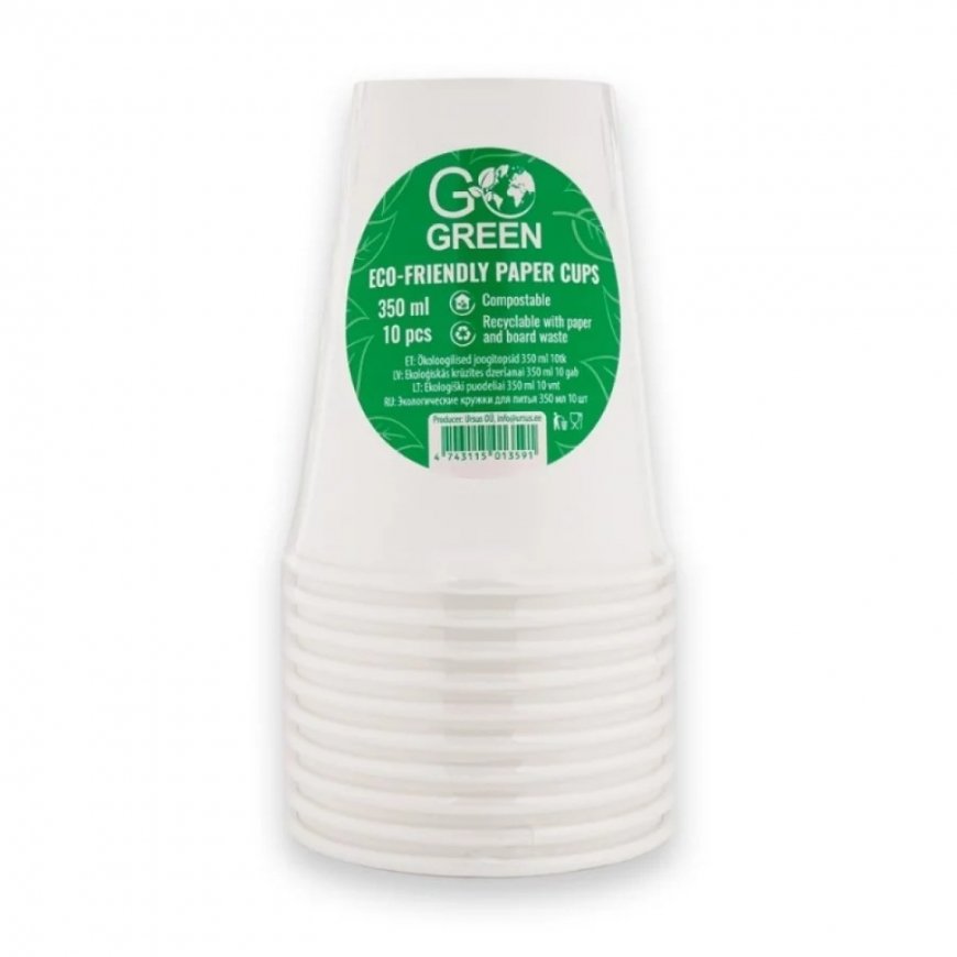 Go Green ökoloogilised prillid 350ml 10 tk. valge