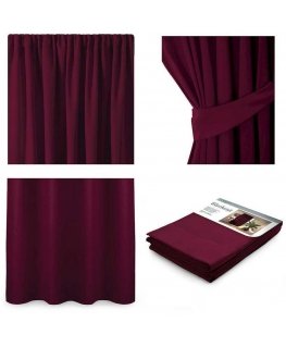 Night curtain AmeliaHome BLACKOUT 140X245 cm, 1 pc., tape/hooks, color: burgundy