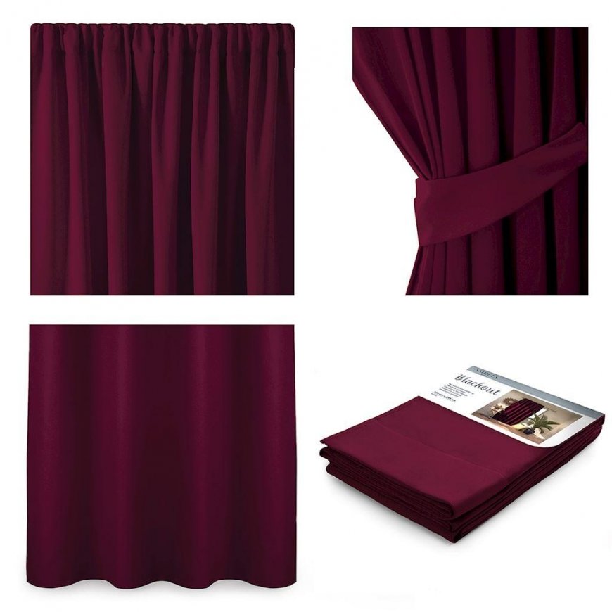 Öö kardin AmeliaHome BLACKOUT 140X245 cm, 1 tk, riba/konksud, värv: bordoo – 2