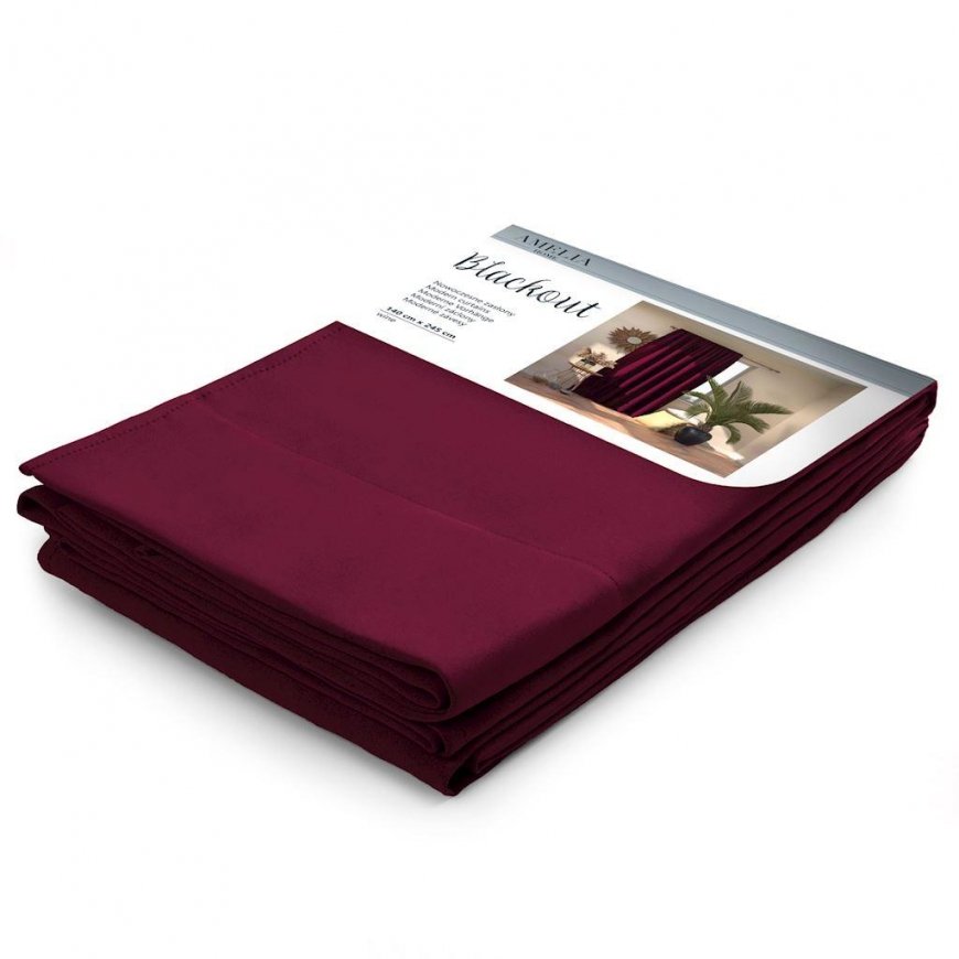 Night curtain AmeliaHome BLACKOUT 140X245 cm, 1 pc., tape/hooks, color: burgundy – 3