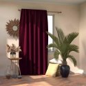Night curtain AmeliaHome BLACKOUT 140X245 cm, 1 pc., tape/hooks, color: burgundy